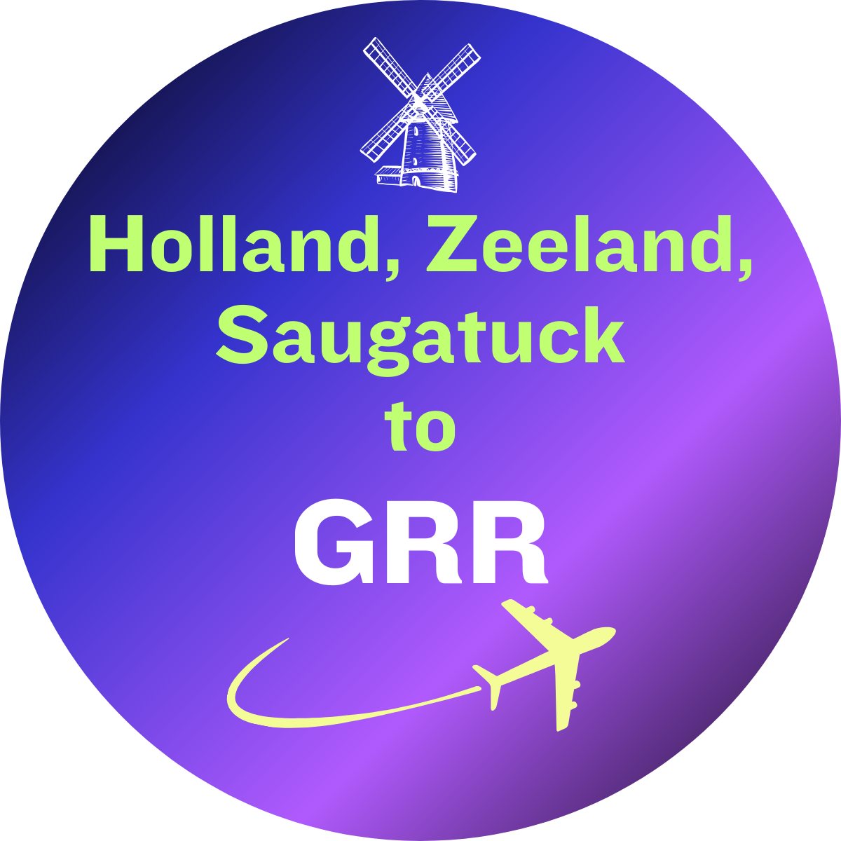 From your Home - Holland, Zeeland, Saugatuck, Hamilton - to GRR Airport - cost covers entire Carload/Party/Luggage (max 3 passengers)